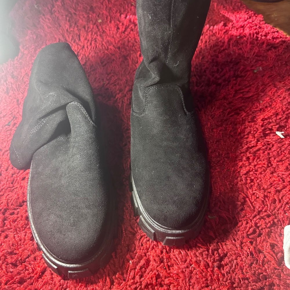 Black platform boots